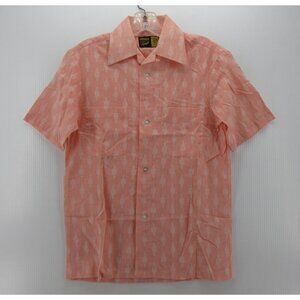 VINTAGE Shirt Small 70s Loop Collar Camp Retro Mod Aztec Crocodile